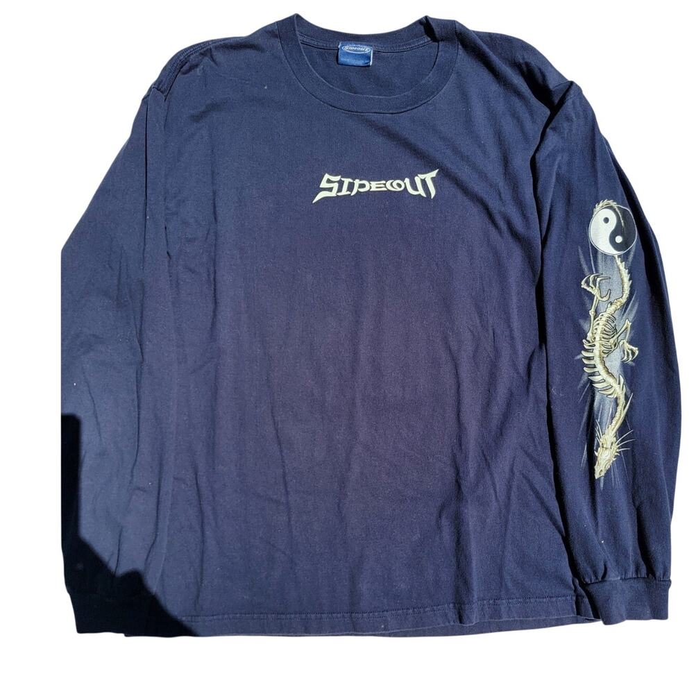 Vintage SIDEOUT Y2K Yin Yang Tiger/dragon T-Shirt Long Sleeve Size XL